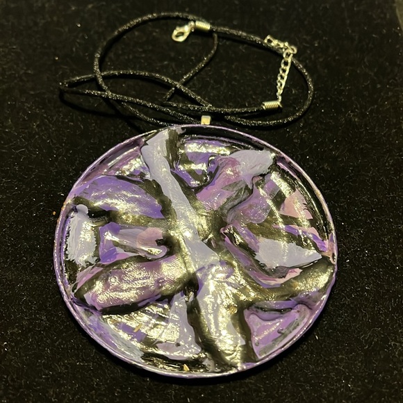 Exclusive Rare Unique One of a Kind Abstract Purple Pendant Necklace - Picture 10 of 17